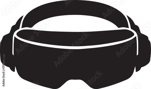 VR Headset Icon: A minimalist icon of a virtual reality headset, symbolizing immersive technology and digital experience.