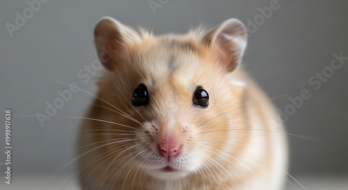 Curious Golden Hamster Close Up Face with Soft Focus