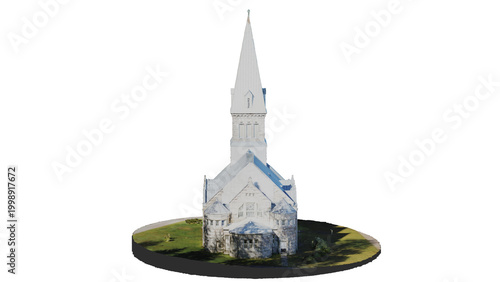 Tableau sur toile 3d rendering stone church