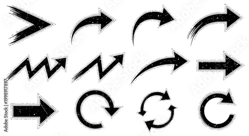 Collection of black arrow icons.