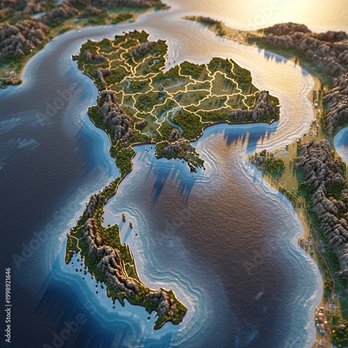 Southeast Asia Map Illustration.