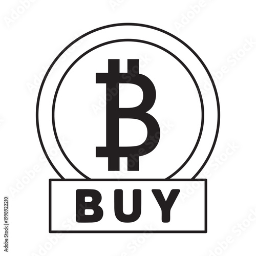 Crypto currency, bitcoin icon line, element icon for design branding, print, web, mobile app, and digital media