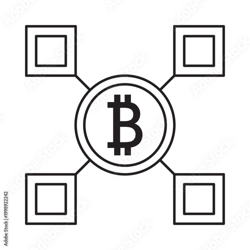 Crypto currency, bitcoin icon line, element icon for design branding, print, web, mobile app, and digital media