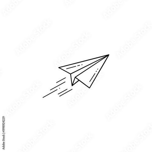 Soaring Dreams: An illustration of a paper airplane takes flight, soaring through the sky with a trail of speed lines.