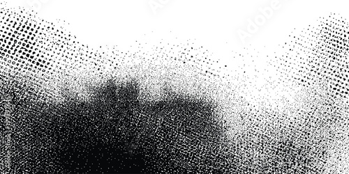 Vászonkép Halftone dot pattern vector texture with monochrome splatter effect featuring a