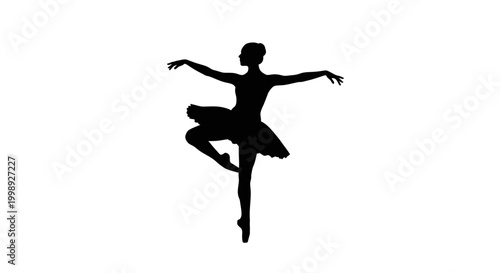 Silhouette of Female Ballet Dancer Posing.