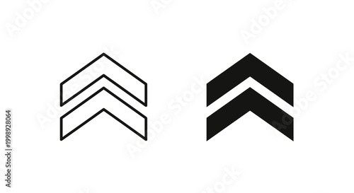 Chevron, Arrow, Directional, Icons, Black and White, Vector Graphics