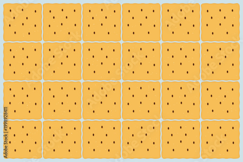 Packed salted cracker pattern background