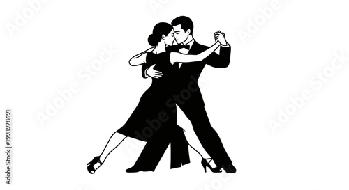 Couple dancing tango together.