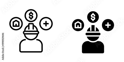 Employee benefits icon, element icon for design branding, print, and digital media