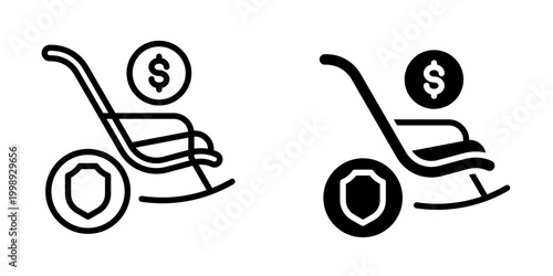 Retirement insurance icon, element icon for design branding, print, and digital media