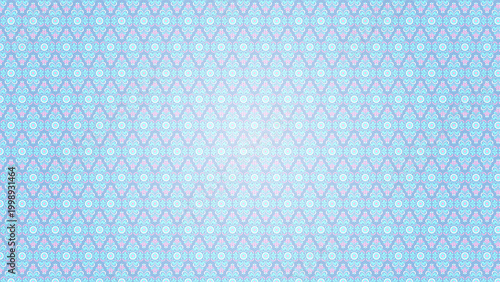 Tableau sur toile Light blue geometric damask pattern with interlocking circles and ogee shapes