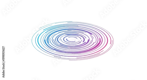 Abstract Ripples of Light and Color, Circular Pattern, Sound Wave Visualization