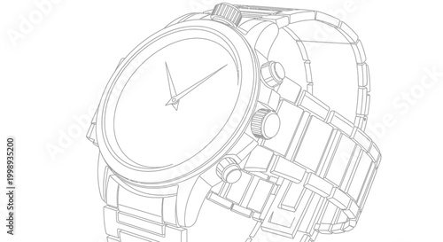 Elegant wristwatch illustration showcasing timekeeping technology and design