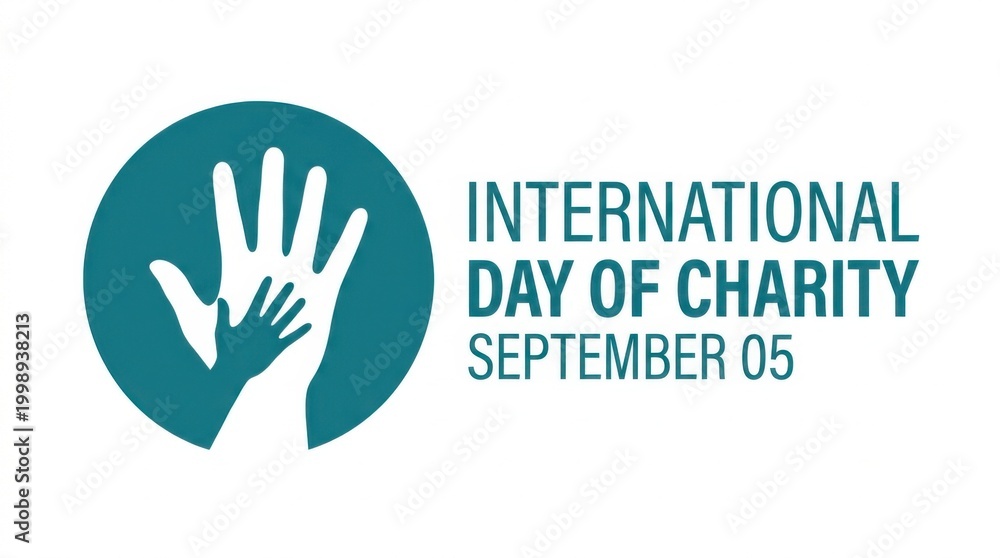 Fototapeta premium International Day of Charity Logo with Hands and Globe
