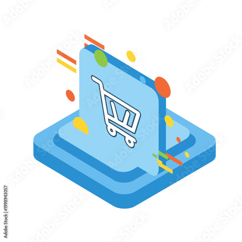 Shopping cart on a mobile phone.