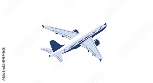 Airplane in Flight - A Detailed View of Aviation Technology.