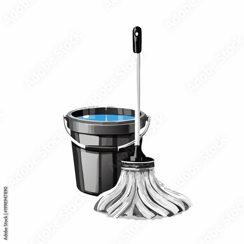 Professional cleaning and system sanitization tools. Illustrates the concept of data wiping, backend maintenance, and clearing digital storage for IT service providers.