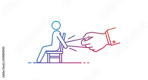 Person being pulled by strings like a puppet, control, manipulation, influence