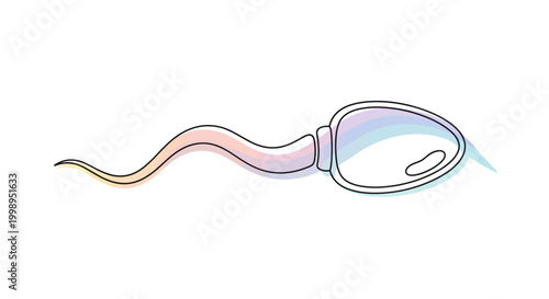 Sperm cell illustration, abstract, colorful, science, biology, reproduction, fertility, medical concept
