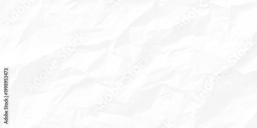 Crumpled white paper texture background with creases and folds