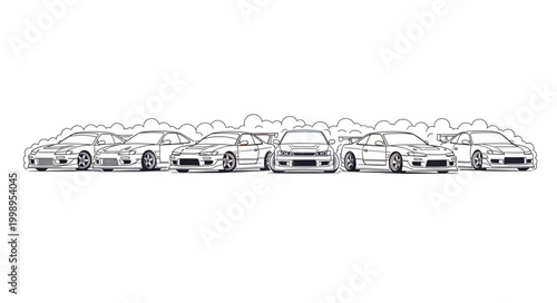 Collection of Sports Cars Lined Up Together.