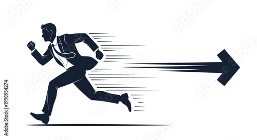 Canvastavla Man Running Fast Towards Right Side.