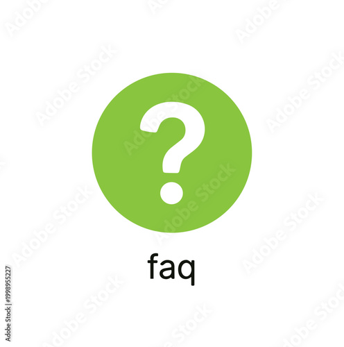 Green circle with a white question mark symbol representing a frequently asked questions concept