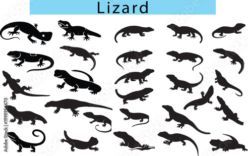 Simple Monitor lizard silhouette vector image