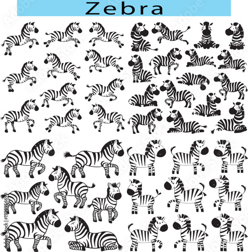 Simple Zebra vector image, Zebra outline in white background