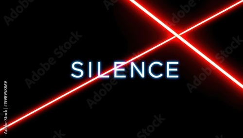 open neon sign silence
