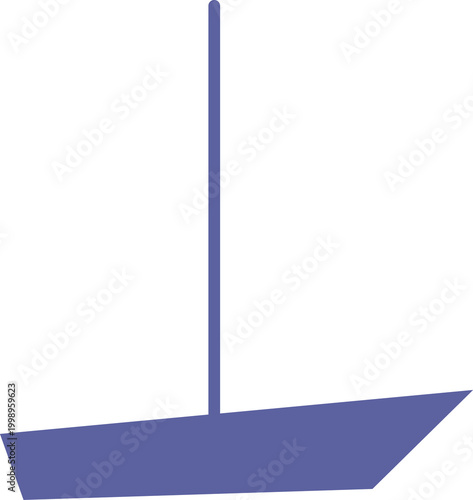 Minimalist Flat Design Sailboat Vector Illustration