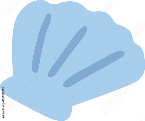 Light Blue Seashell Flat Design Vector Illustration