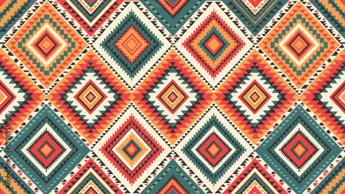 seamless pattern ethnic geometric  tribal rug pattern