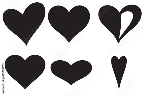Photos heart icon, love symbol, black silhouette, minimal, vector, flat design, SVG
