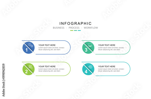 4 Elements Infographic design template.  Business concept with 4 options.
