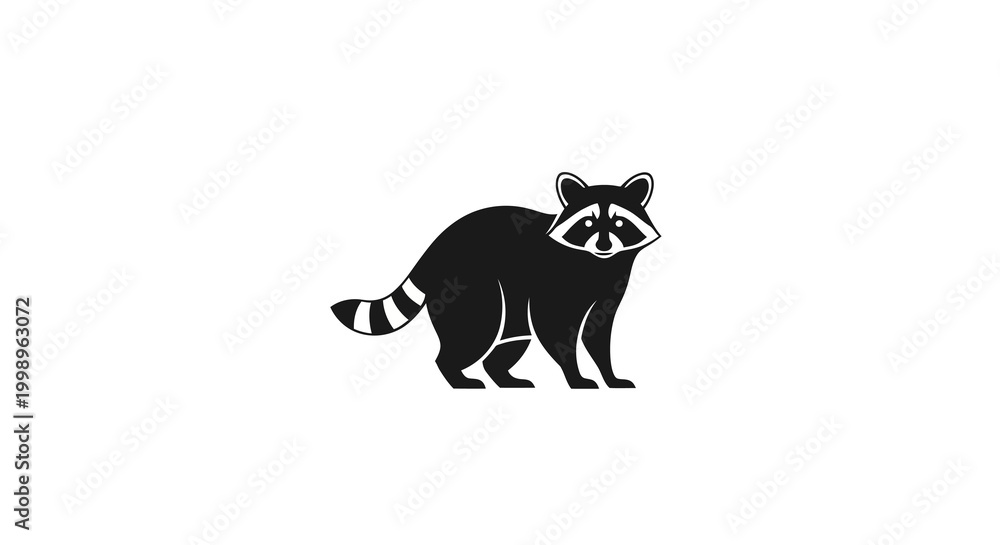 Fototapeta premium Stylized Raccoon Silhouette Vector Illustration