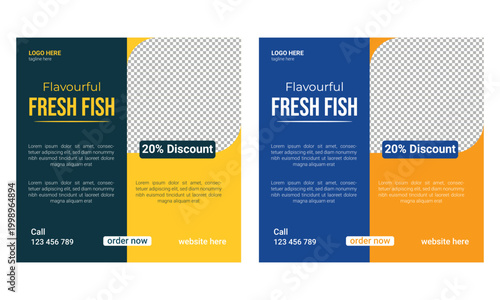 Fish social media post banner template