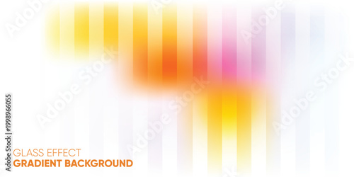 Cuadro en lienzo Abstract Vibrant Vertical Gradient Stripes Background with Soft Glass Blur Effec