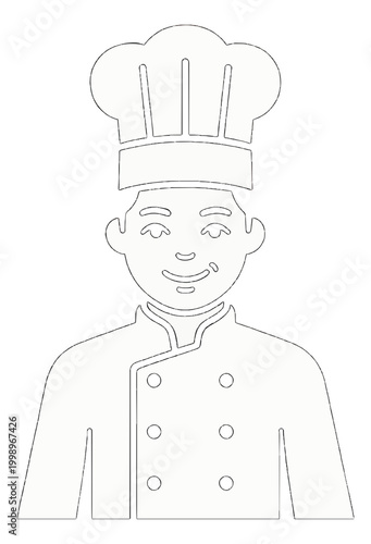 Chef Character Wearing Hat Flat Vector Icon