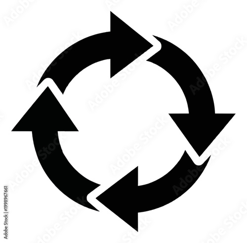 Free Download Circular Refresh Cycle Vector Icon Symbol Design - GFXLoad