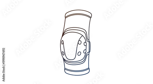 Protective Knee Pad for Sports and Activities - Line Art Illustration
