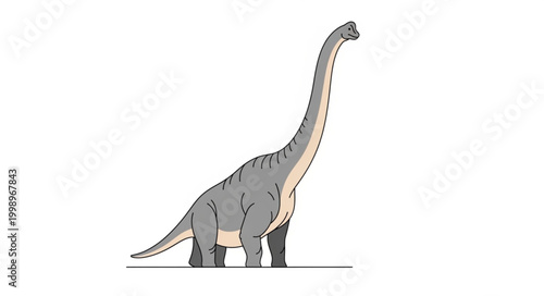 Brachiosaurus Dinosaur Illustration Standing Tall.