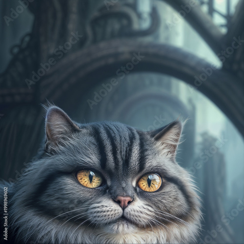 Tabby Cat Gothic Background