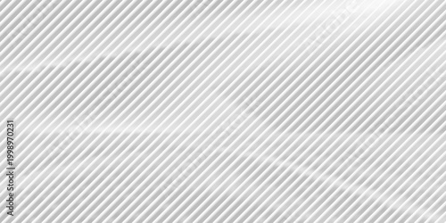 Glass background with silver ribbed effect and abstract 3D line pattern. Modern gray panel design for wall or window, adding light reflection and stylish texture to architecture.
