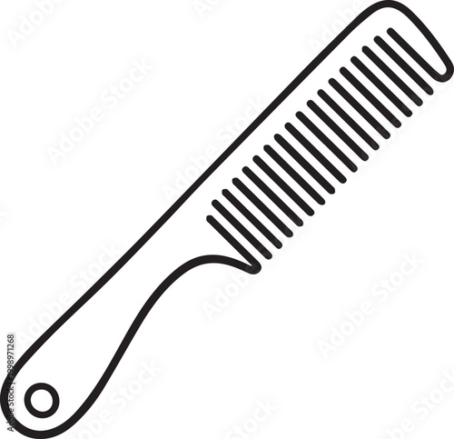 Black hair comb with wide teeth for detangling Vector