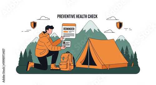 Preventive Health Check Reminder Camping Trip Adventure Outdoors
