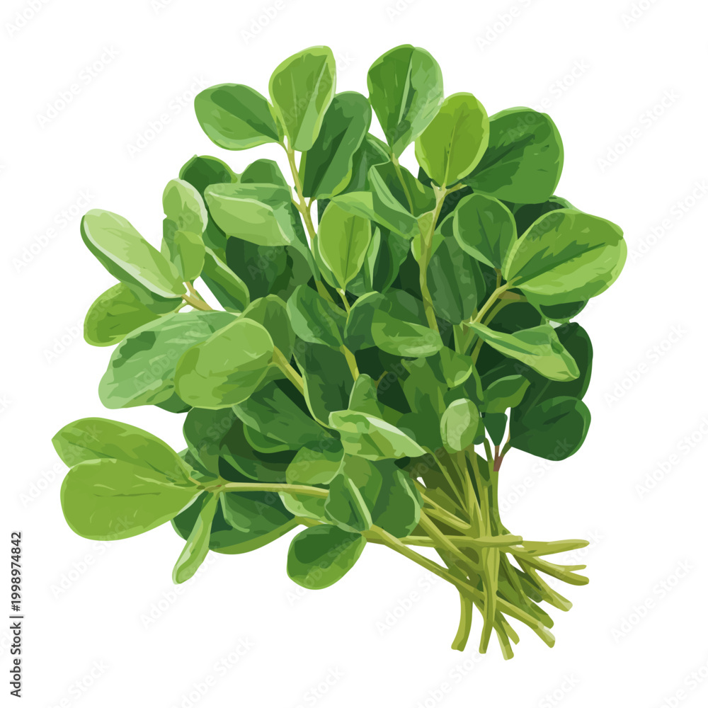 Fototapeta premium Fenugreek, rendered in a minimalist 2D flat vector icon style against a pure white backdrop