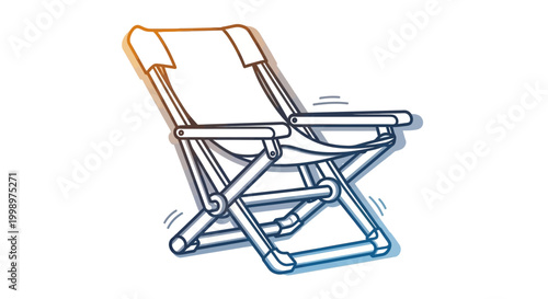 Folding Beach Chair Illustration - Relaxing Outdoor Seating