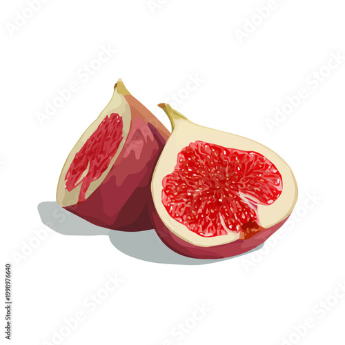 Simple flat 2D vector graphic of a Fig in modern icon style, isolated on a white canvas